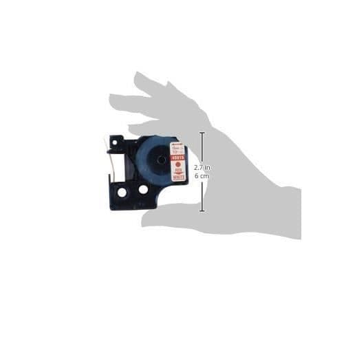 DYMO D1 standard tejpkassett för etiketttillverkare, 1/2in x 23ft, röd på vit - 45015