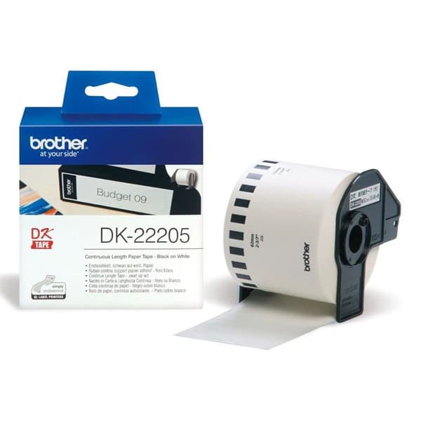 Band för Propart titer - NCDK22205 - Etiketter för Brother P-Touch (dk-22205) (62 x 30,48 m) Kontinuerlig modul