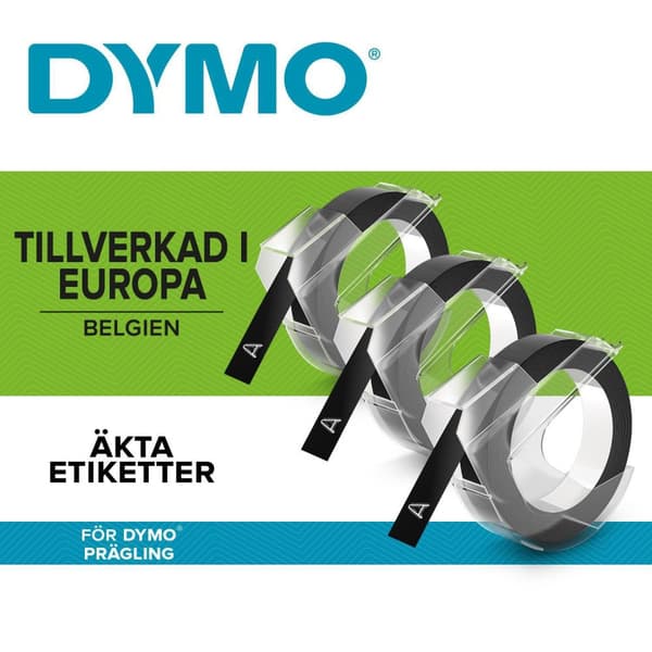 Präglingsband DYMO 5247 9mmx3m svart 10st