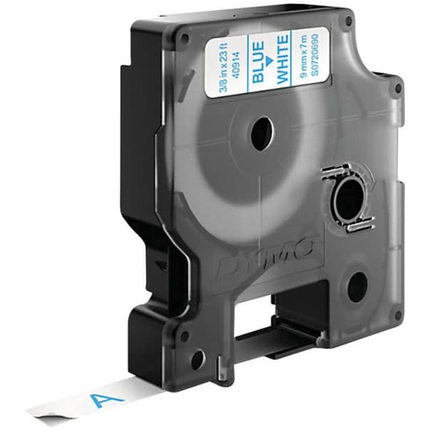 Lamineret tape til mærkningsmaskiner Dymo D1 40914 9 mm LabelManager™ Hvid Blå (5 enheder)