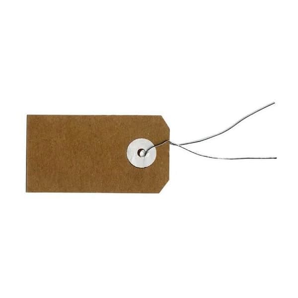 Kraftetiketter med metalltråd - 5,5 x 3 cm