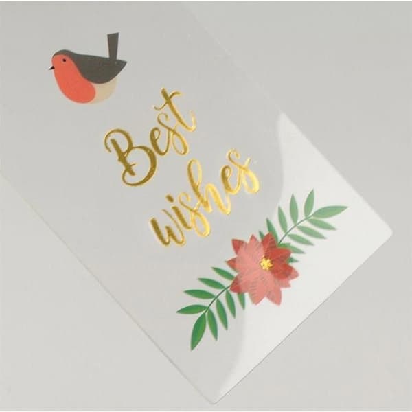 Presentetiketter - ARTEMIO - God Jul - transparenta - 8-pack - 4,5 x 7,5 cm
