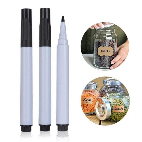3-pack Kritpenna för Etiketter, Kraftpapper – Svart