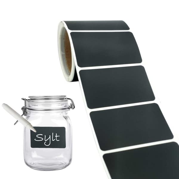 120st Rektangulära Griffeletiketter för Burkar + Penna