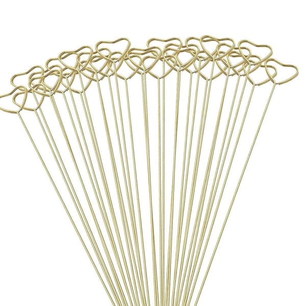 INF 20 Pakke Hjerteform Floral Bordkortholdere for Floral Arrangement Gull