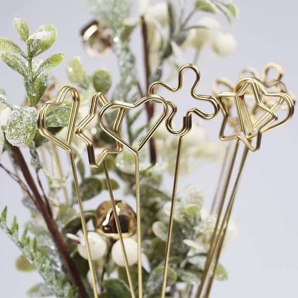 INF 20 Pakke Hjerteform Floral Bordkortholdere for Floral Arrangement Gull