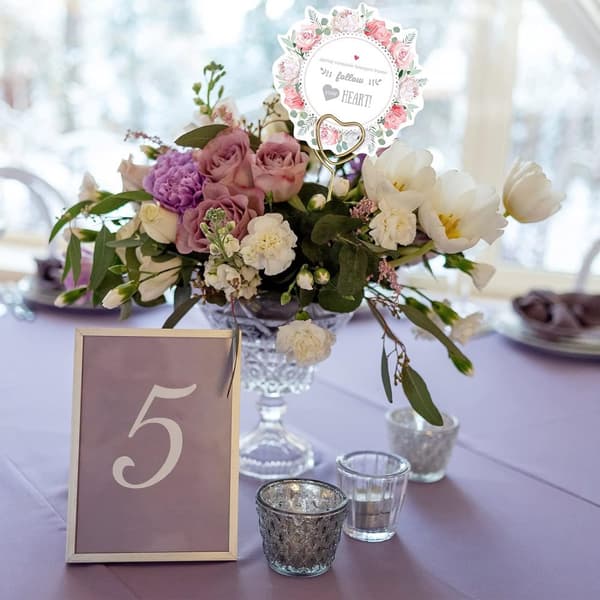 INF 20 Pakke Hjerteform Floral Bordkortholdere for Floral Arrangement Gull