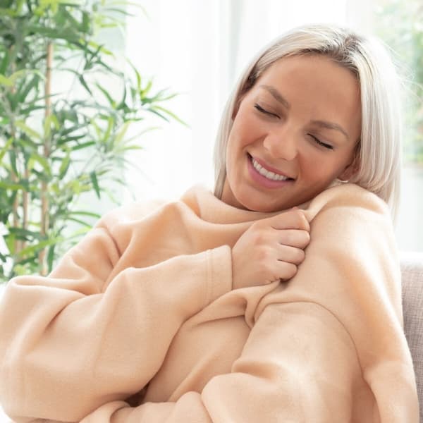 Enkelt ermet teppe med sentral lomme Faboulazy InnovaGoods - Beige