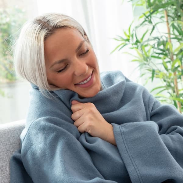 Enkelt ermet teppe med sentral lomme Faboulazy InnovaGoods - Blå