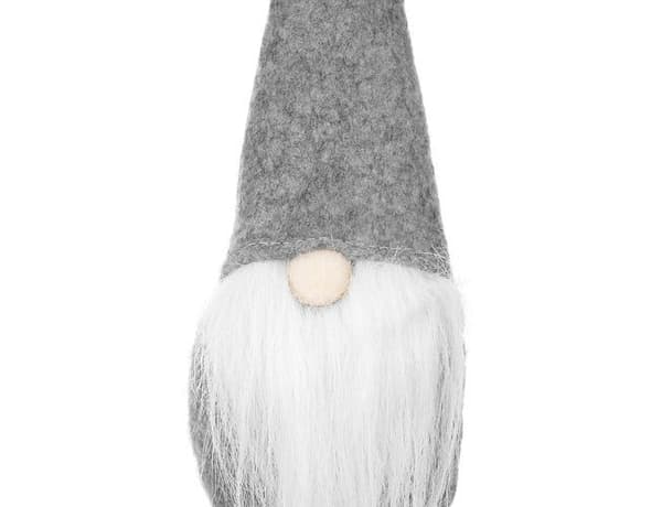 En grå stående tomte