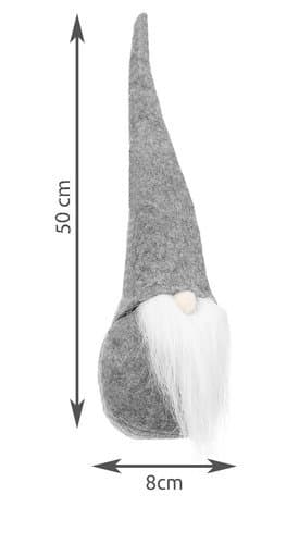 En grå stående tomte