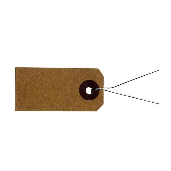 Kraftetiketter med metalltråd - 4 x 2 cm