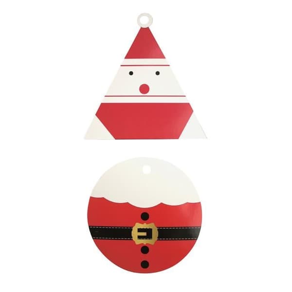 Pappmärken - MegaCrea DIY - Jultomte - 8,5 cm - Paket med 10 - Röd