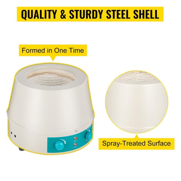 500W 450°C 2000rpm 500ml magnetisk omrörare värmemantel, dubbelfunktion, stor värmeyta, kontinuerligt arbete, stabil drift