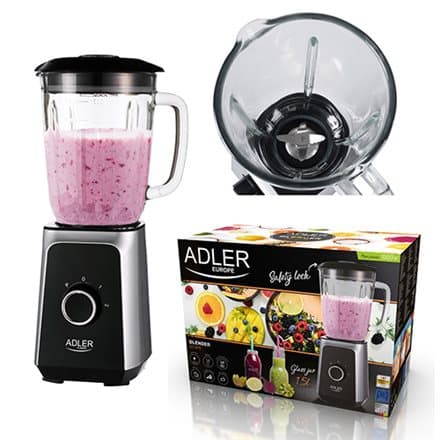 Adler | Blender | AD 4076 | Tabletop | 1000 W | Jar material Glass | Jar capacity 1.5 L | Ice crushing | Black