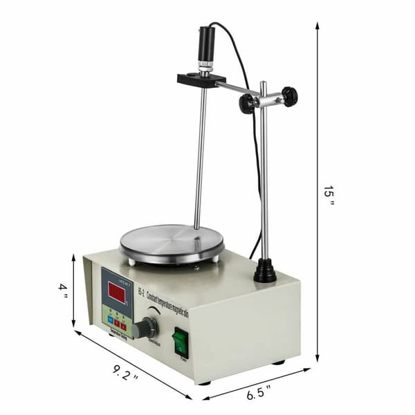 200W 0-2000 rpm 1L värmeplatta magnetisk omrörare med digital display, kraftfull omrörning, jämn uppvärmning, exakt styrning