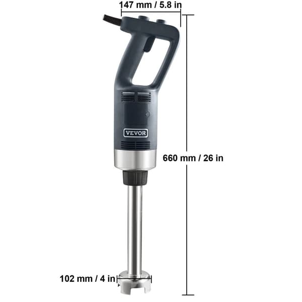 Kraftfuld Rustfrit Stål Immersionsblender, Variabel Hastighed, Nem Rengøring,750 watt 12 tommer