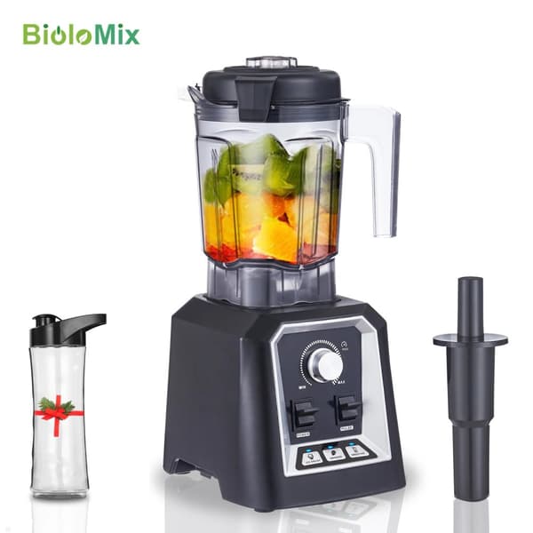 Professionel køkkenblender, 2200 watt, 2L BPA-fri krukke,EU-stik, Med 600 ml kop
