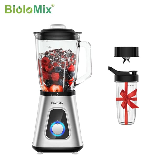 BioloMix Smoothie Blender, 1300W Effekt, 1,5L Glasburk,EU-plugg, VIT