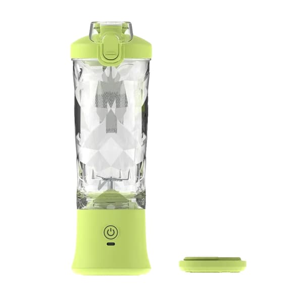 Kannettava tehosekoitin, 600 ml kapasiteetti, USB-ladattava,keltainen