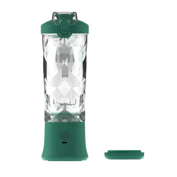 Kannettava tehosekoitin, 600 ml kapasiteetti, USB-ladattava,Oliivinvihreä
