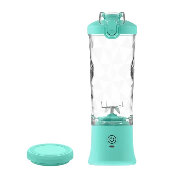 Kannettava tehosekoitin, 600 ml kapasiteetti, USB-ladattava,Minttisininen