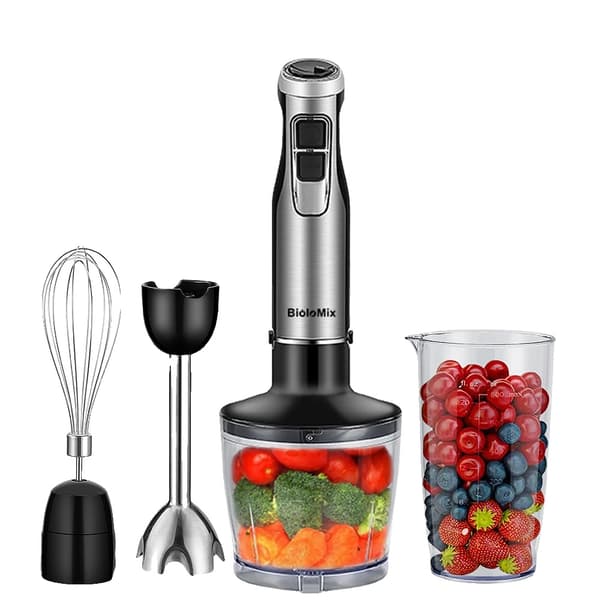 BioloMix Håndblender, 4 i 1 Funktionalitet, 1200W Effekt,4 i 1, 220V