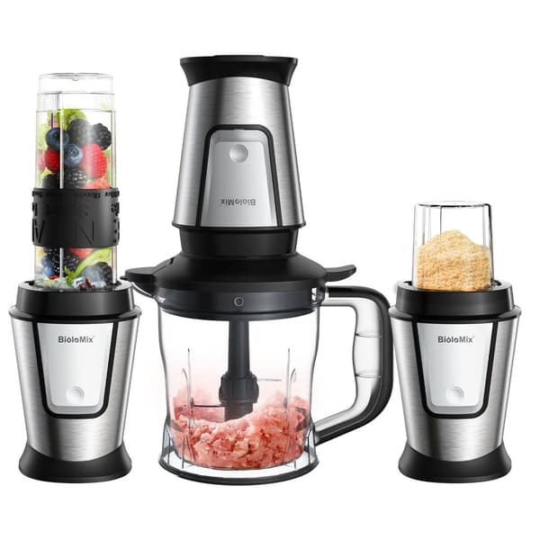 3-in-1 Ruokaprosessori, 700W Teho, Pilkkominen, Sekoittaminen, Viipalointi,EU, TB23M