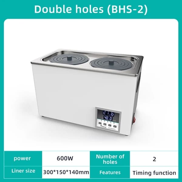 Vandbad, Digital Display, Konstant Temperatur, 2 huller, EU-stik