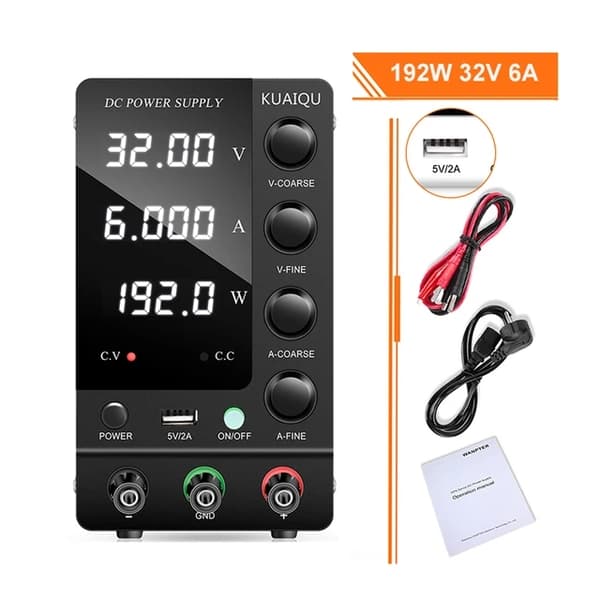 Laboratorion tasavirtalähde, säädettävä jännite, säädelty virta, SPS-C3206 30V6A, 220V