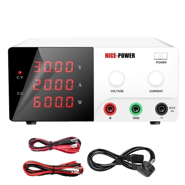 Lab Skiftende DC Strømforsyning, 500W Udgangseffekt, Justerbar Strøm og Spænding, SC-30V20A 600W-Black, 220V