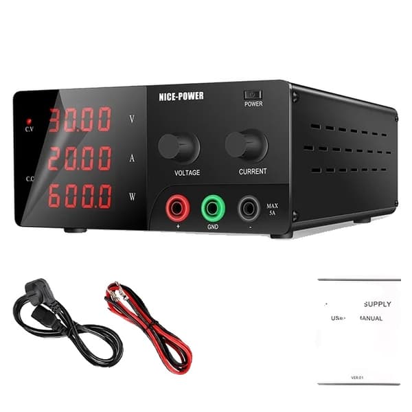 Lab Skiftende DC Strømforsyning, 500W Udgangseffekt, Justerbar Strøm og Spænding, SC-30V20A 600W-Black, 220V SC-30V20A 600W-Black