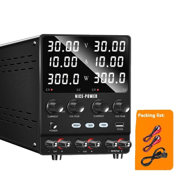 Säädettävä laboratoriovirtalähde, 60V maksimiulostulo, kaksoiskanavansäätö,AC 220V, SC232-SPS3010-2KD SC232-SPS3010-2KD