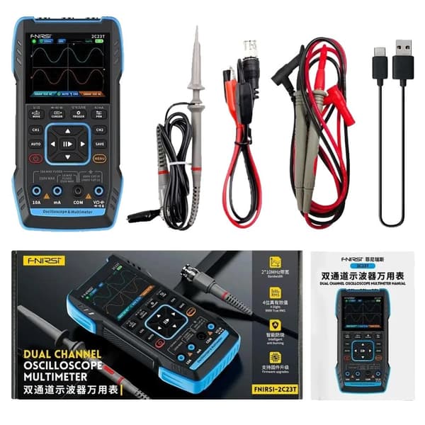 Dual Channel Digital Oscilloscope, 2,8-tommer skærm, 6 timers batteri,2C23T engelsk standardkonfiguration