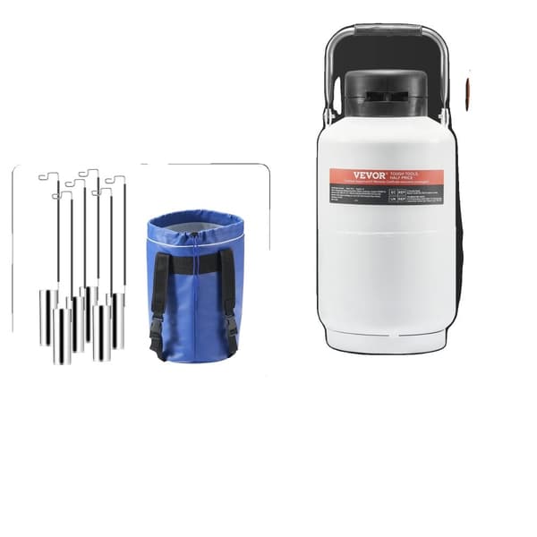 VEVOR Flydende Nitrogen Tank, 30L Kapacitet, Vakuum Isolationsdesign,3L