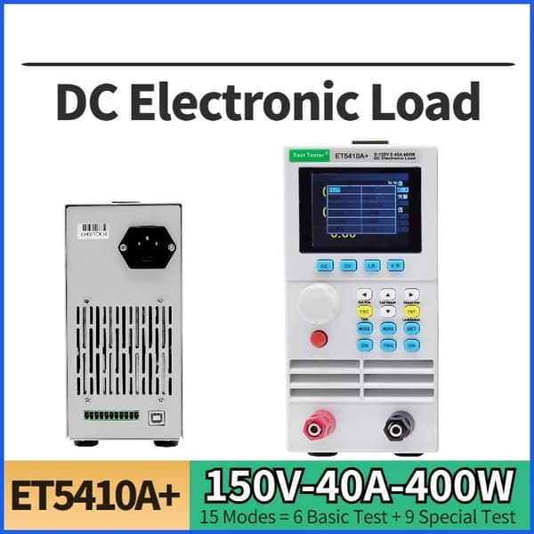 DC Elektrisk Belastning, 150V Maksimal Spænding, 400W Effekt, Brugervenlig Skærm,400W40A ET5410A Plus