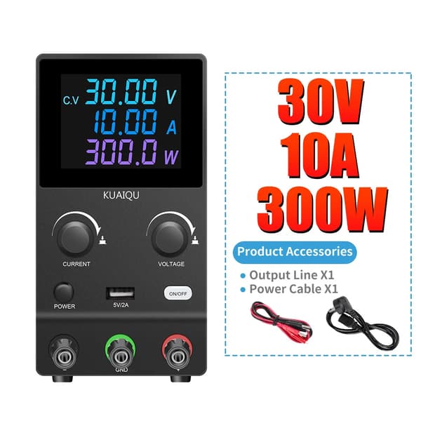 Programmerbar DC Strømforsyning, Encoder Knob, Farveskærm,AC 220V, SPPS-B3010D 30V10A