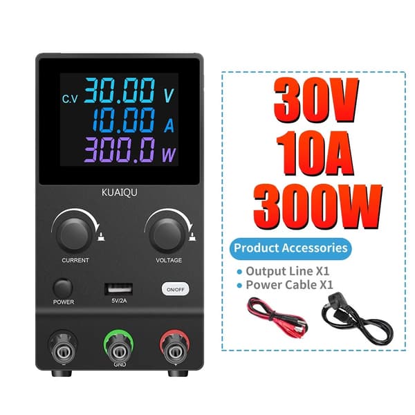 Programmerbar DC Strømforsyning, Encoder Knob, Farveskærm,AC 220V, SPPS-B3010D 30V10A