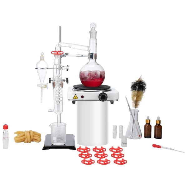 Essential Oil Distillation Kit, 500 ml/2 L kapacitet, 3.3 boro glasutrustning,500 ml