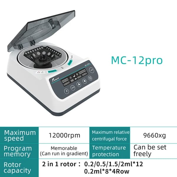 Sentrifugikone, Korkeanopeuksinen, Digitaalinen, Plasma, MC-12Pro(12000rpm), EU-liitin