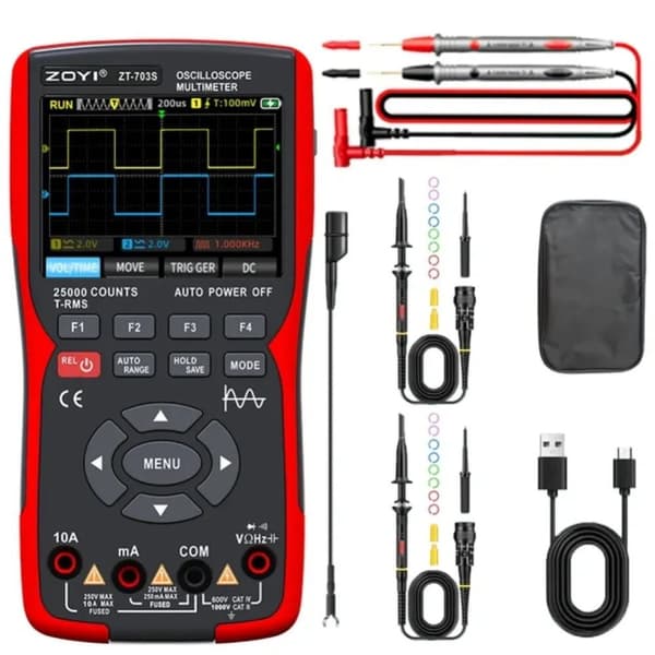 Håndholdt Oscilloskop Multimeter, 50MHz Båndbredde, 280MSa/s Sampling Rate,Høj Sæt