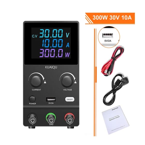 Laboratorion tasavirtalähde, säädettävä jännite, säädelty virta, SPPS-B3010D 30V10A, 220V