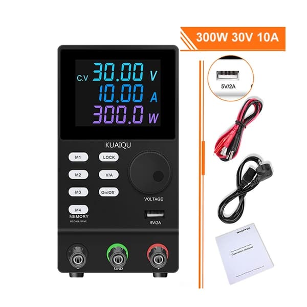 Laboratorion tasavirtalähde, säädettävä jännite, säädelty virta, SPPS3010D 30V10A, 220V