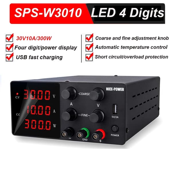 Strømforsyning, justerbar spænding, stabil strøm,SPS-W3010 30V10A