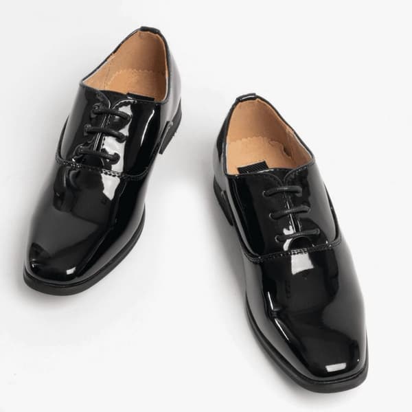 Goor Boys Patent Leather Lace-Up Oxford Tie Dress Shoes