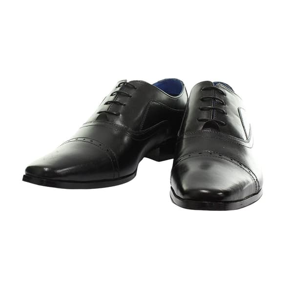 Roamers Herre 4 Eyelet Punched Cap læder Oxford sko