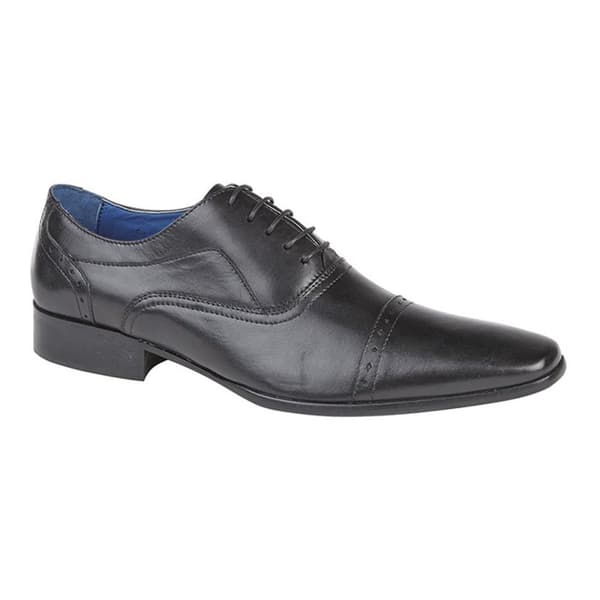 Roamers Herre 4 Eyelet Punched Cap læder Oxford sko