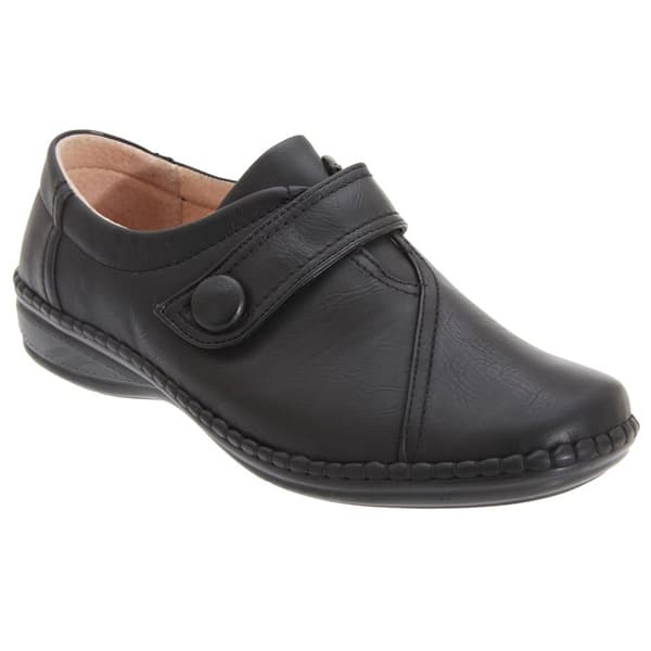 Boulevard Womens/Ladies XXX Wide Touch Fastening Bar Shoes Black 4 UK