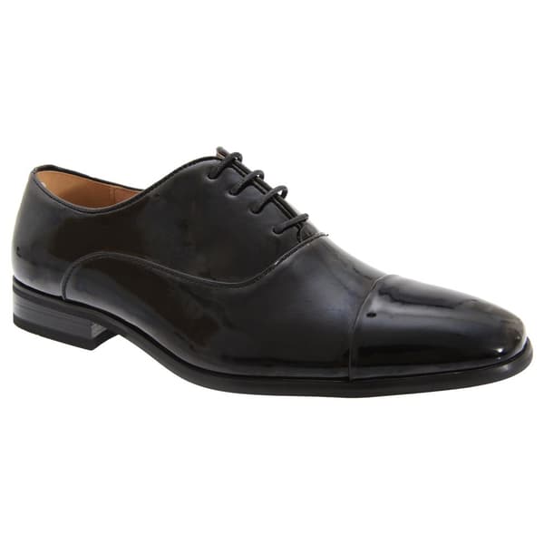 Goor Mens Pleated Cap Oxford Tie Patent Shoes Black Patent 10 UK