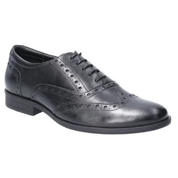 Hush Puppies Mens Oaken Brogue Lädersko Black 7 UK